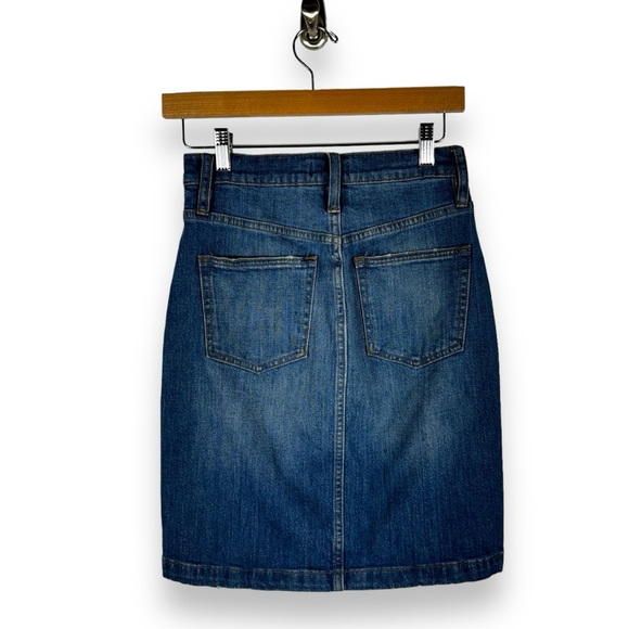 J Crew Jeans Button Front Denim Knee Length Skirt, Medium Wash, Size 24/00 - Picture 10 of 10